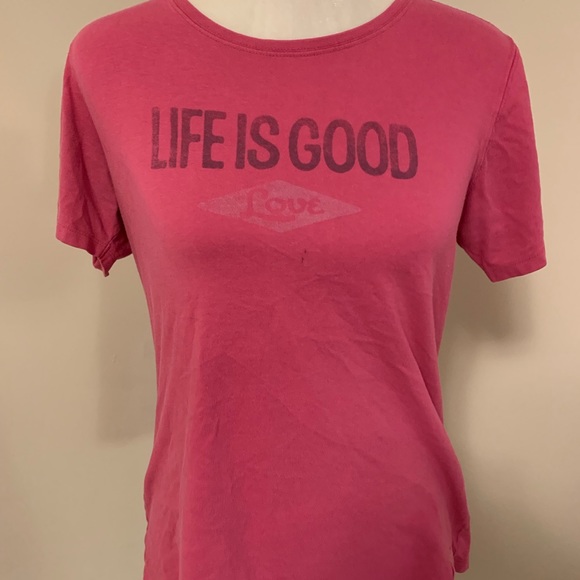 Life Is Good Tops - Life is Good Love shirt in pink